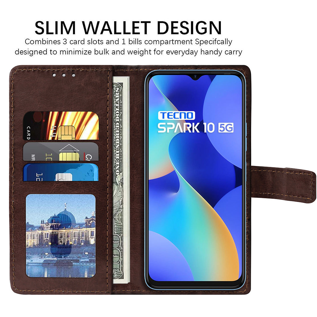 Premium Wallet Flip Cover for Tecno Spark 10 5G