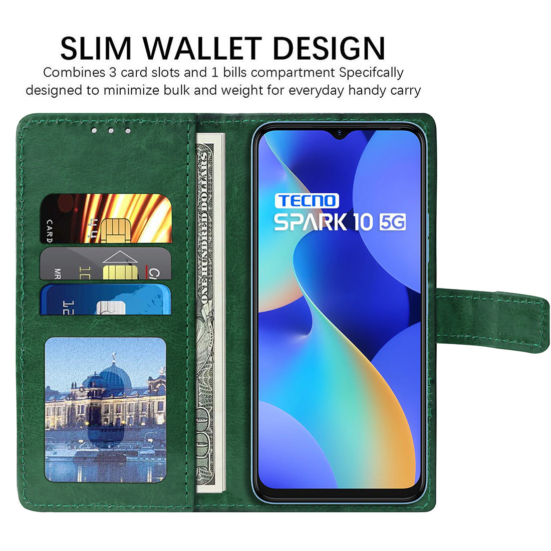 Premium Wallet Flip Cover for Tecno Spark 10 5G