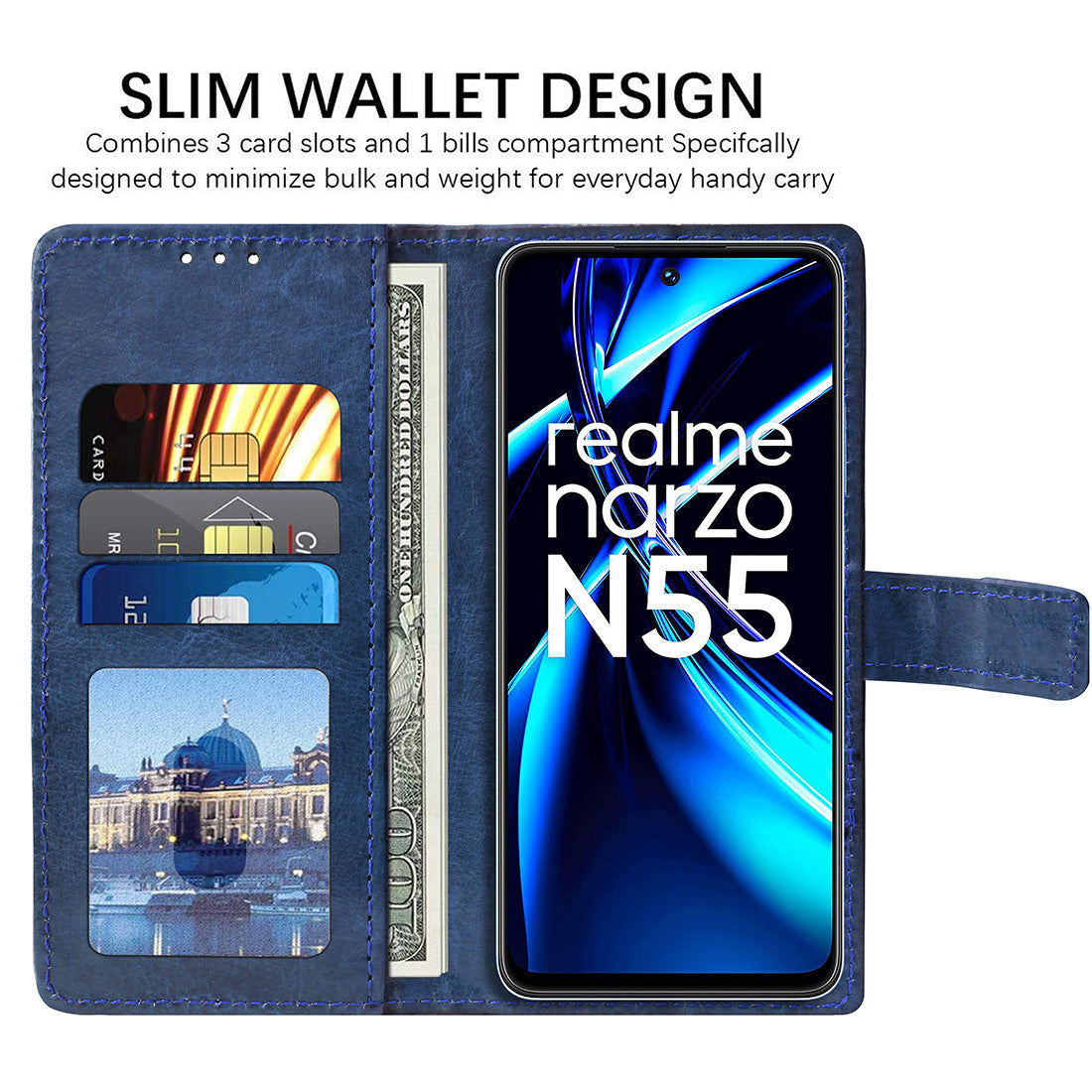 Premium Wallet Flip Cover for Realme Narzo N55 4G / C55 4G