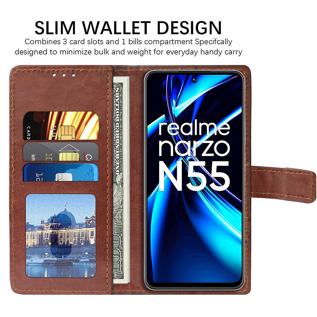 Premium Wallet Flip Cover for Realme Narzo N55 4G / C55 4G