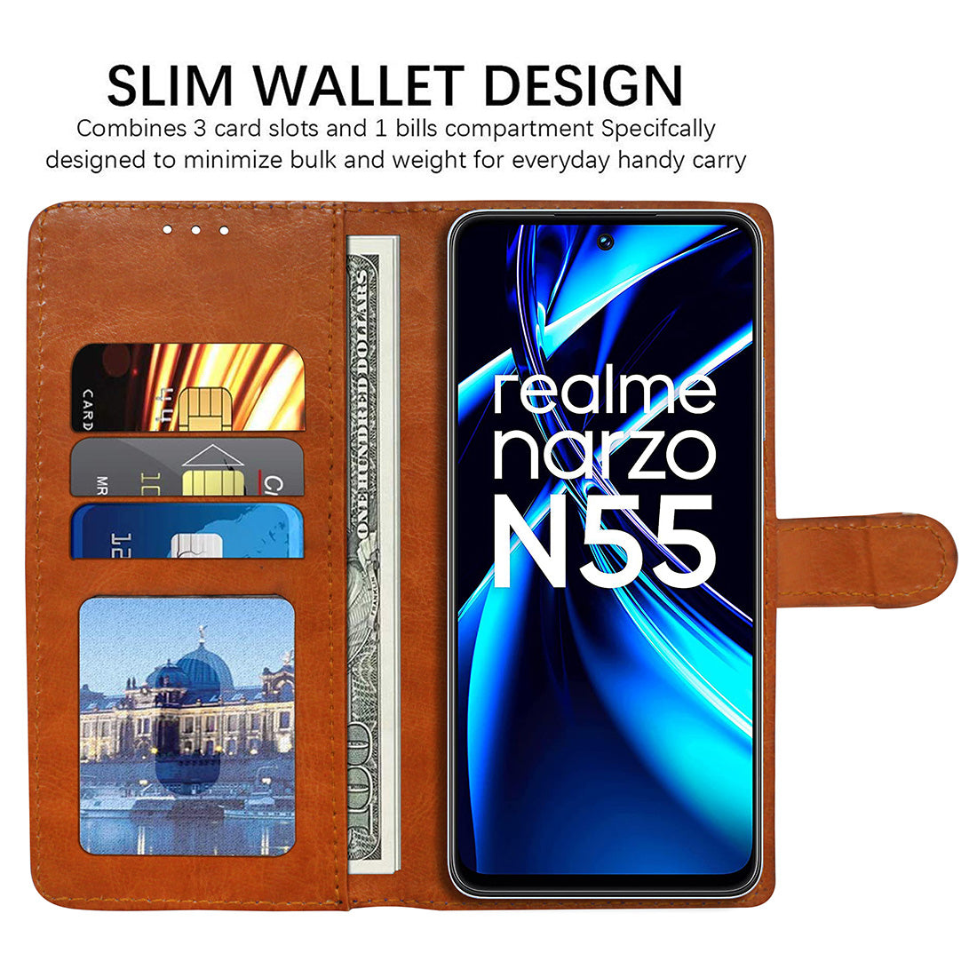 Premium Wallet Flip Cover for Realme Narzo N55 4G / C55 4G