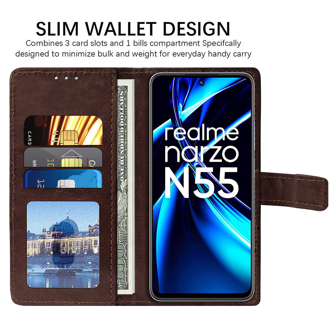 Premium Wallet Flip Cover for Realme Narzo N55 4G / C55 4G