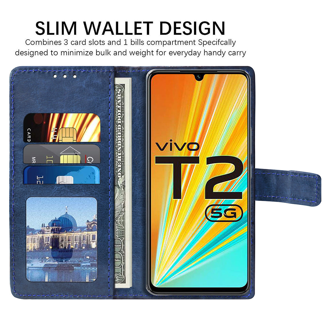 Premium Wallet Flip Cover for Vivo T2 5G / Y100 5G