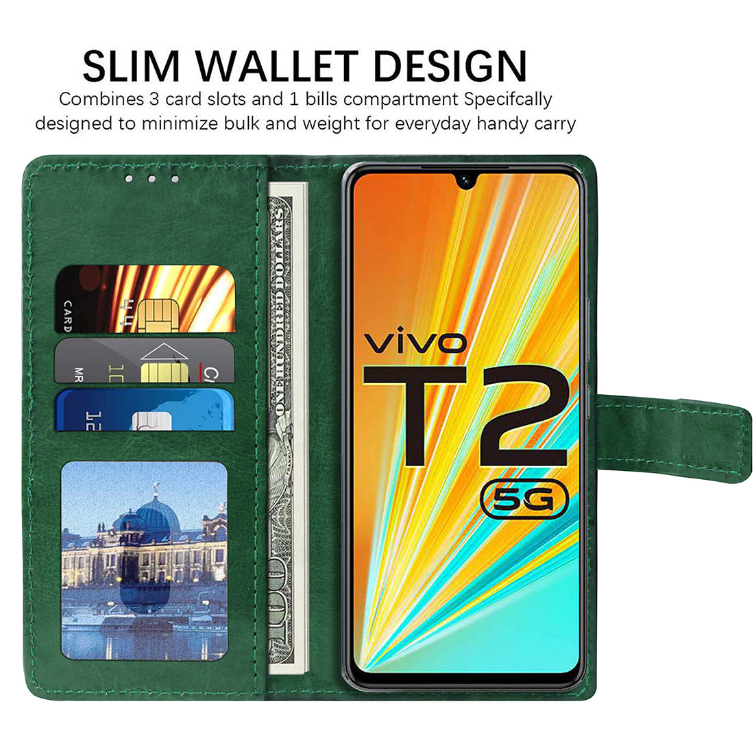 Premium Wallet Flip Cover for Vivo T2 5G / Y100 5G