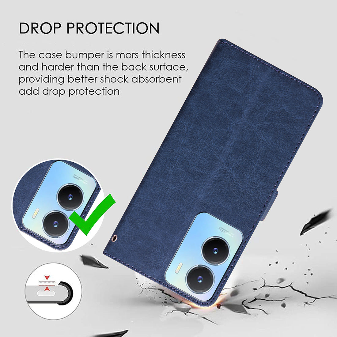 Premium Wallet Flip Cover for Vivo T2x 5G / Y16 4G / Y56 5G