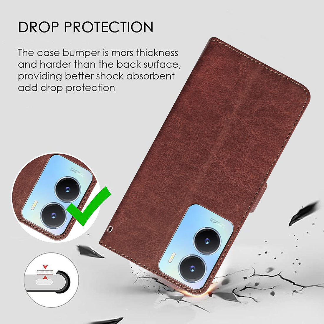 Premium Wallet Flip Cover for Vivo T2x 5G / Y16 4G / Y56 5G
