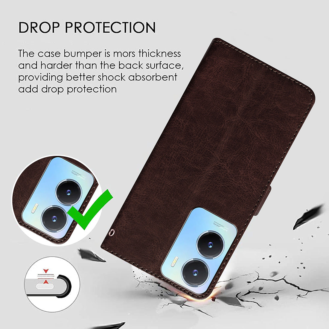 Premium Wallet Flip Cover for Vivo T2x 5G / Y16 4G / Y56 5G
