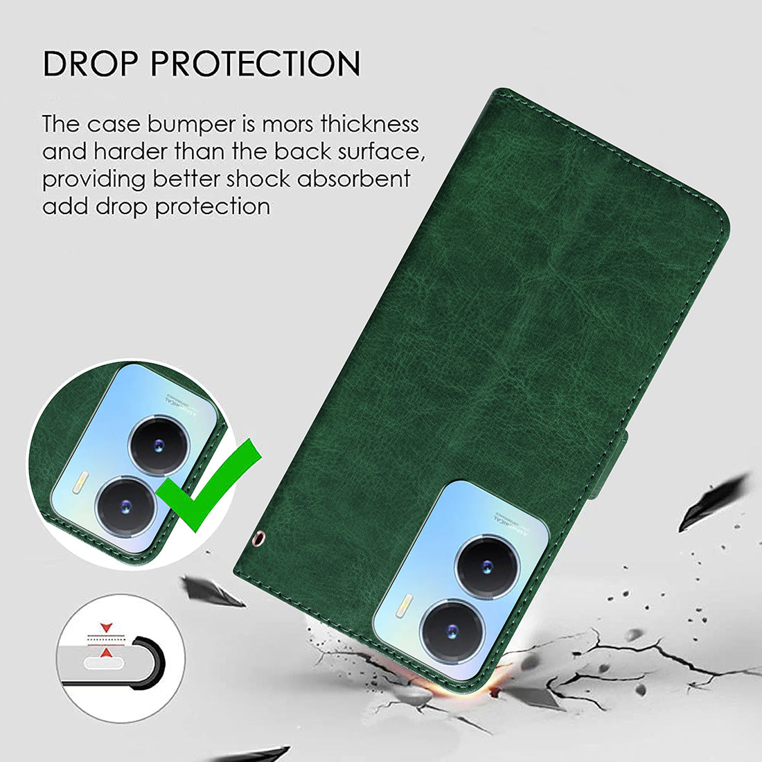 Premium Wallet Flip Cover for Vivo T2x 5G / Y16 4G / Y56 5G