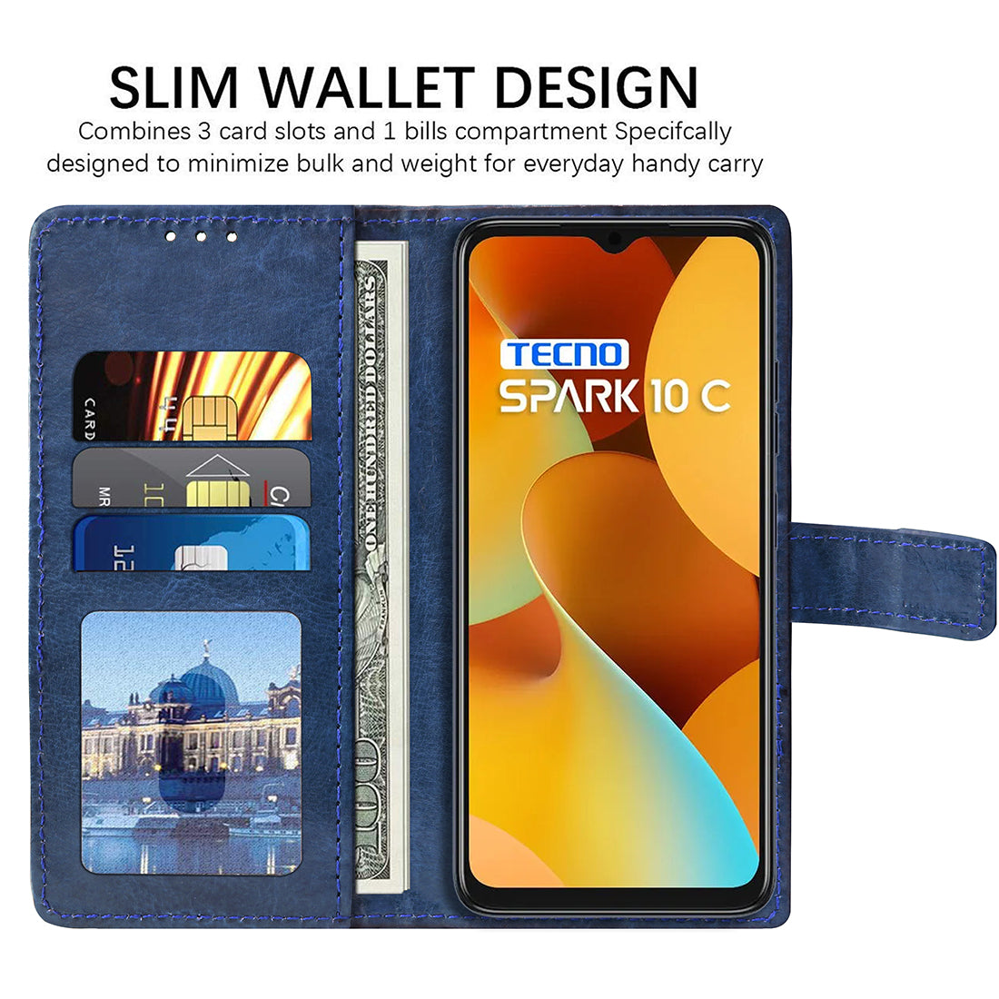 Premium Wallet Flip Cover for Tecno Spark 10C 4G