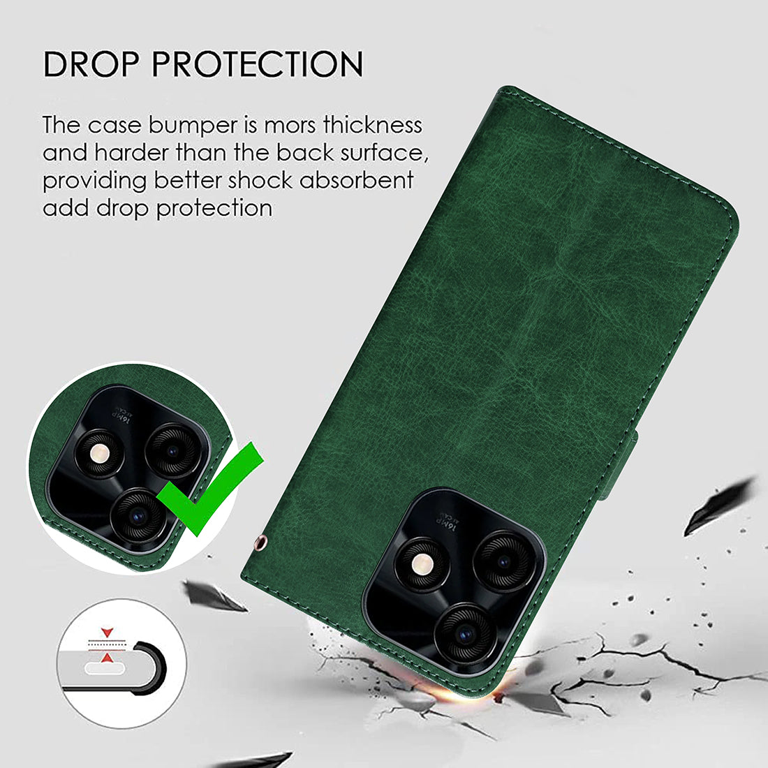 Premium Wallet Flip Cover for Tecno Spark 10C 4G