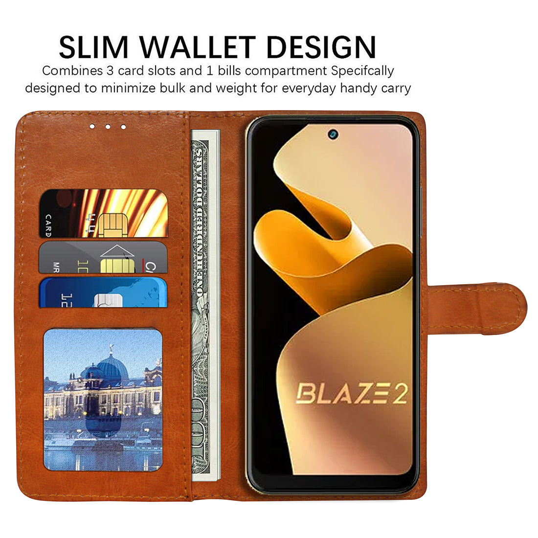 Premium Wallet Flip Cover for Lava Blaze 2 4G