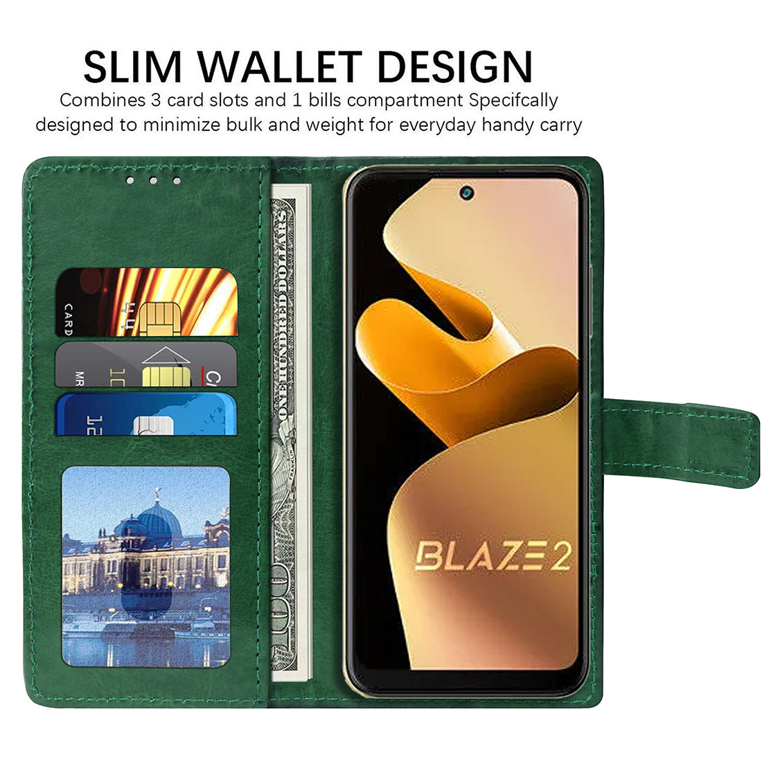 Premium Wallet Flip Cover for Lava Blaze 2 4G