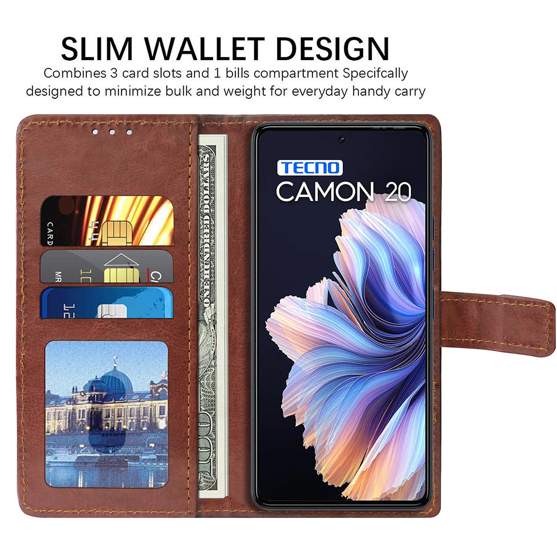 Premium Wallet Flip Cover for Tecno Camon 20 4G