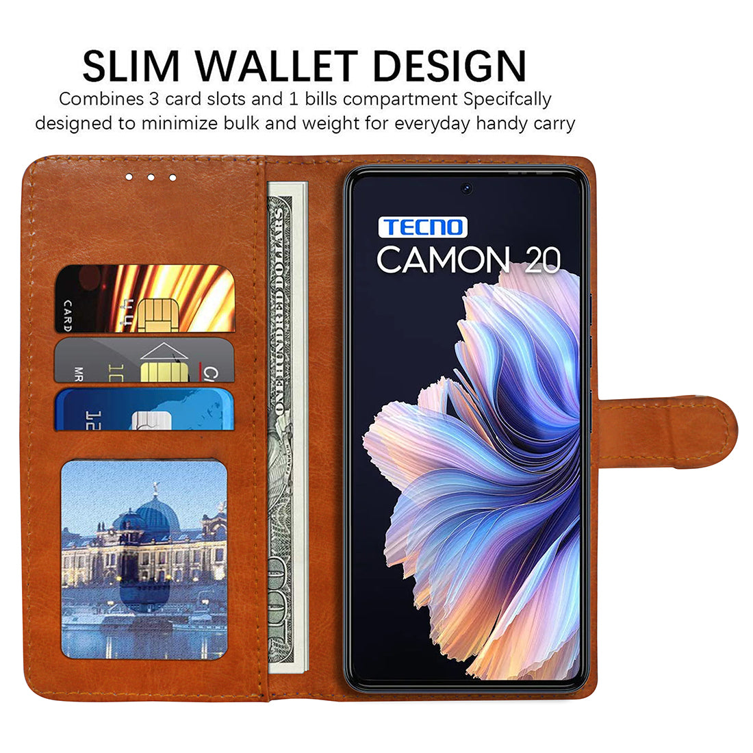 Premium Wallet Flip Cover for Tecno Camon 20 4G