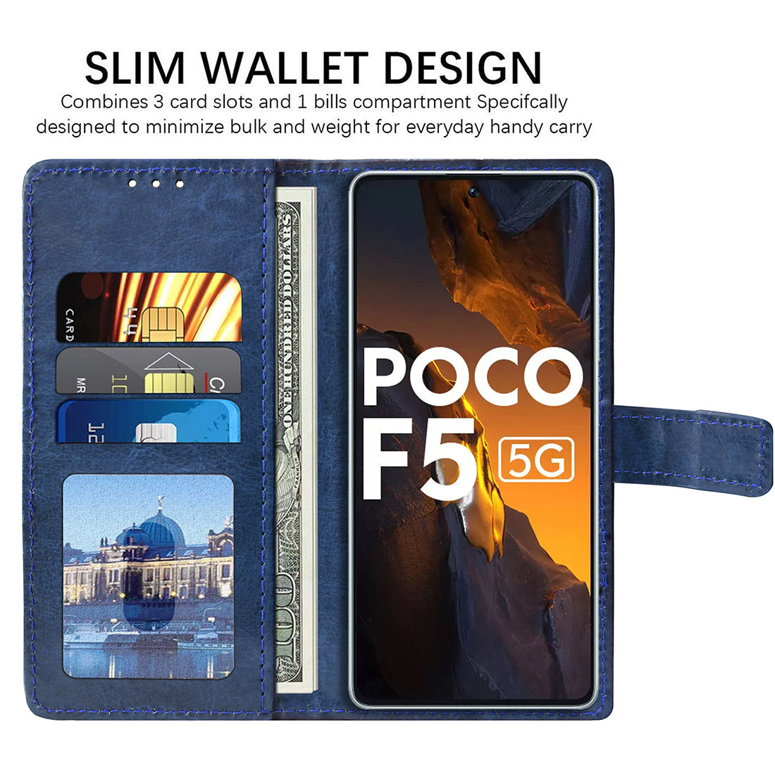 Premium Wallet Flip Cover for Poco F5 5G