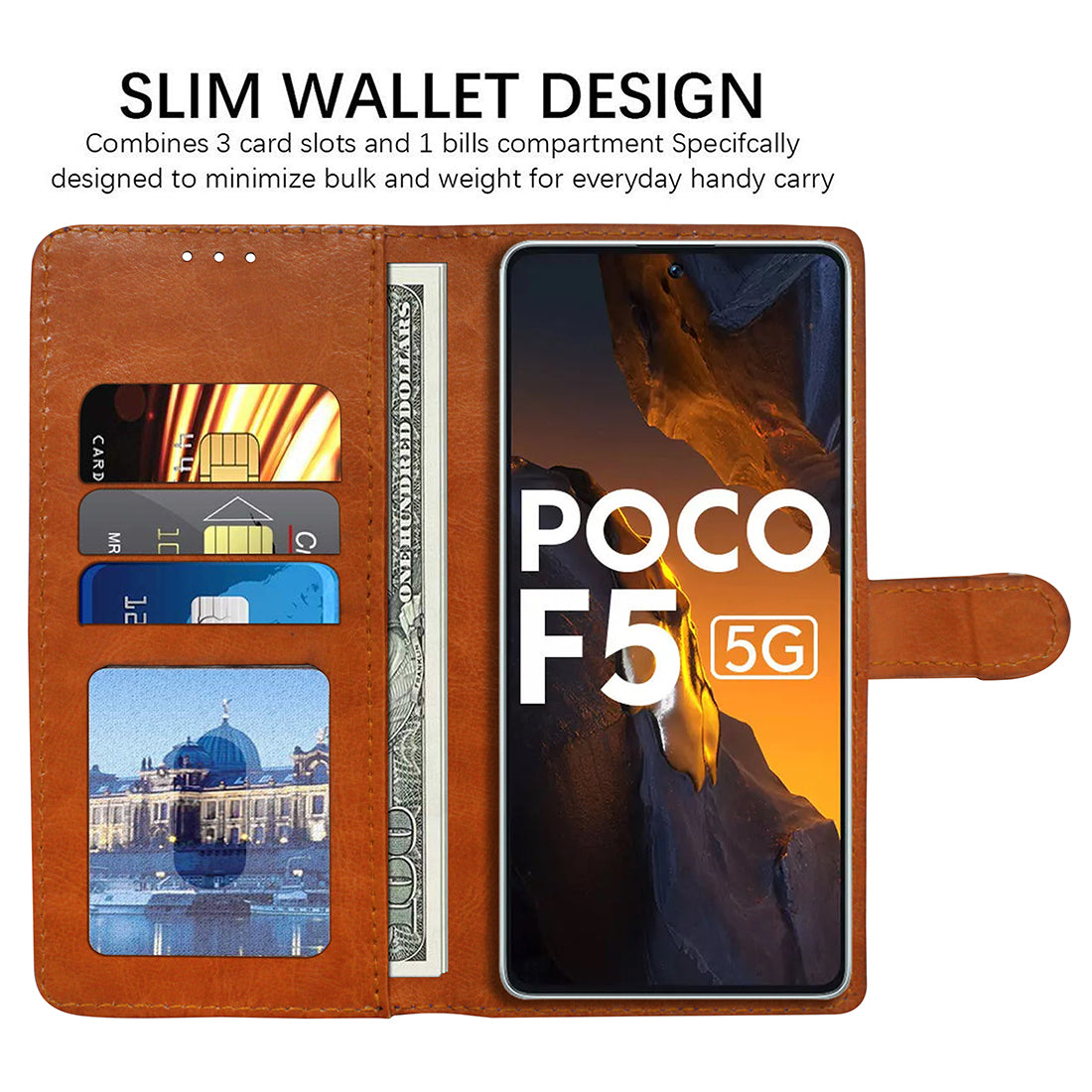 Premium Wallet Flip Cover for Poco F5 5G
