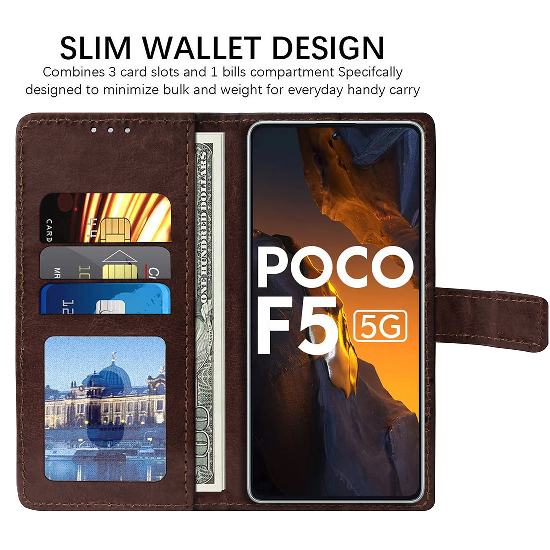 Premium Wallet Flip Cover for Poco F5 5G