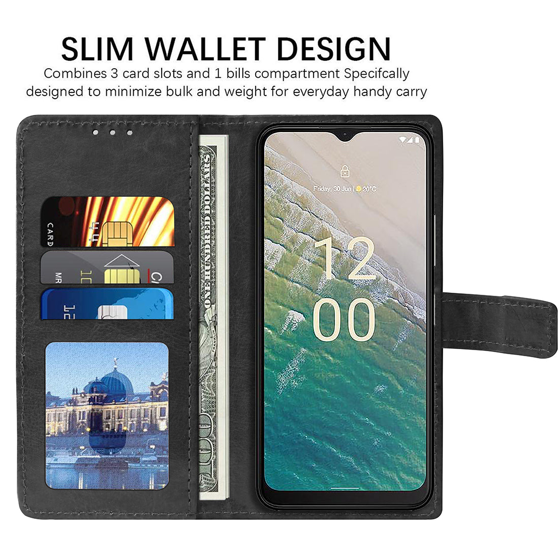 Premium Wallet Flip Cover for Nokia C32 4G