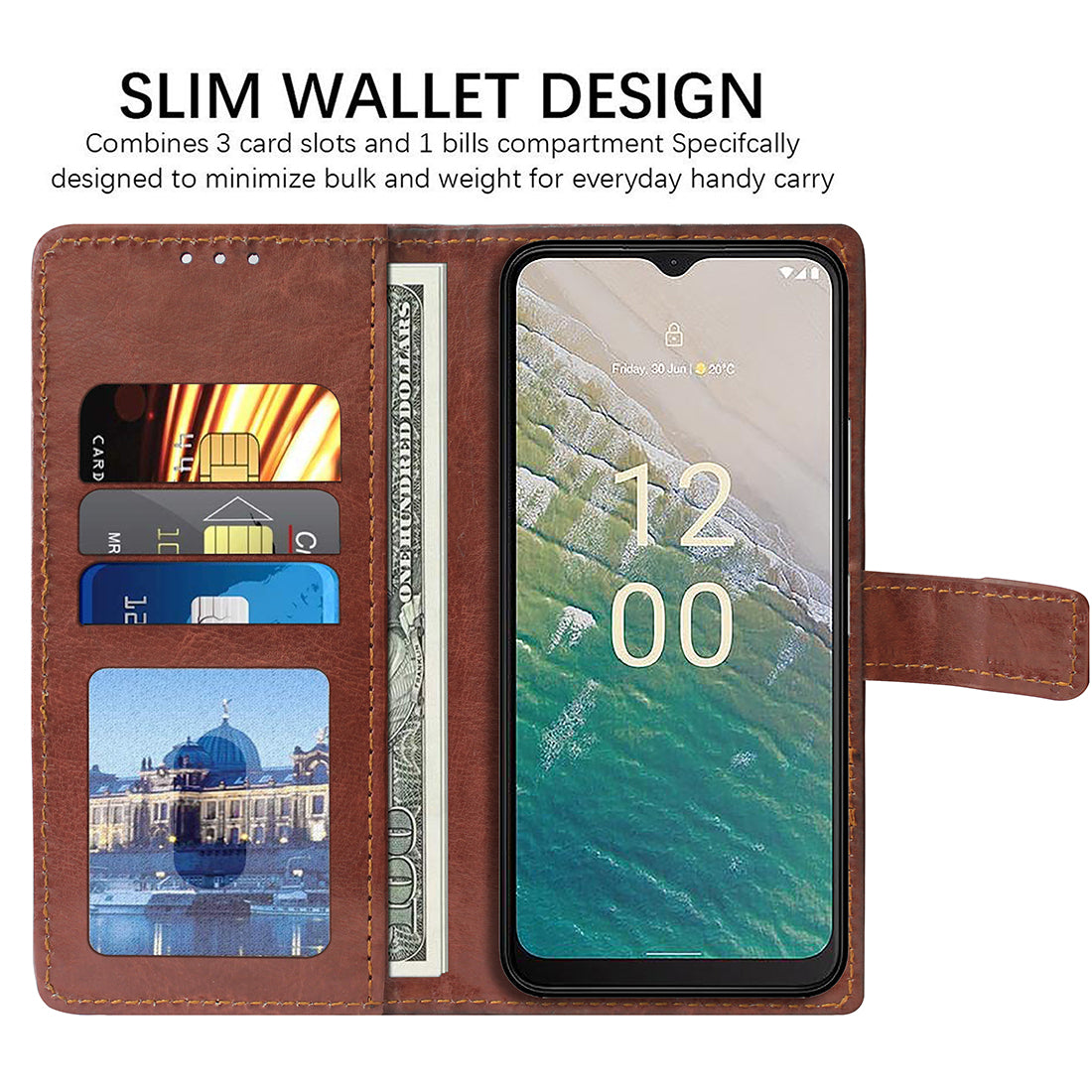 Premium Wallet Flip Cover for Nokia C32 4G