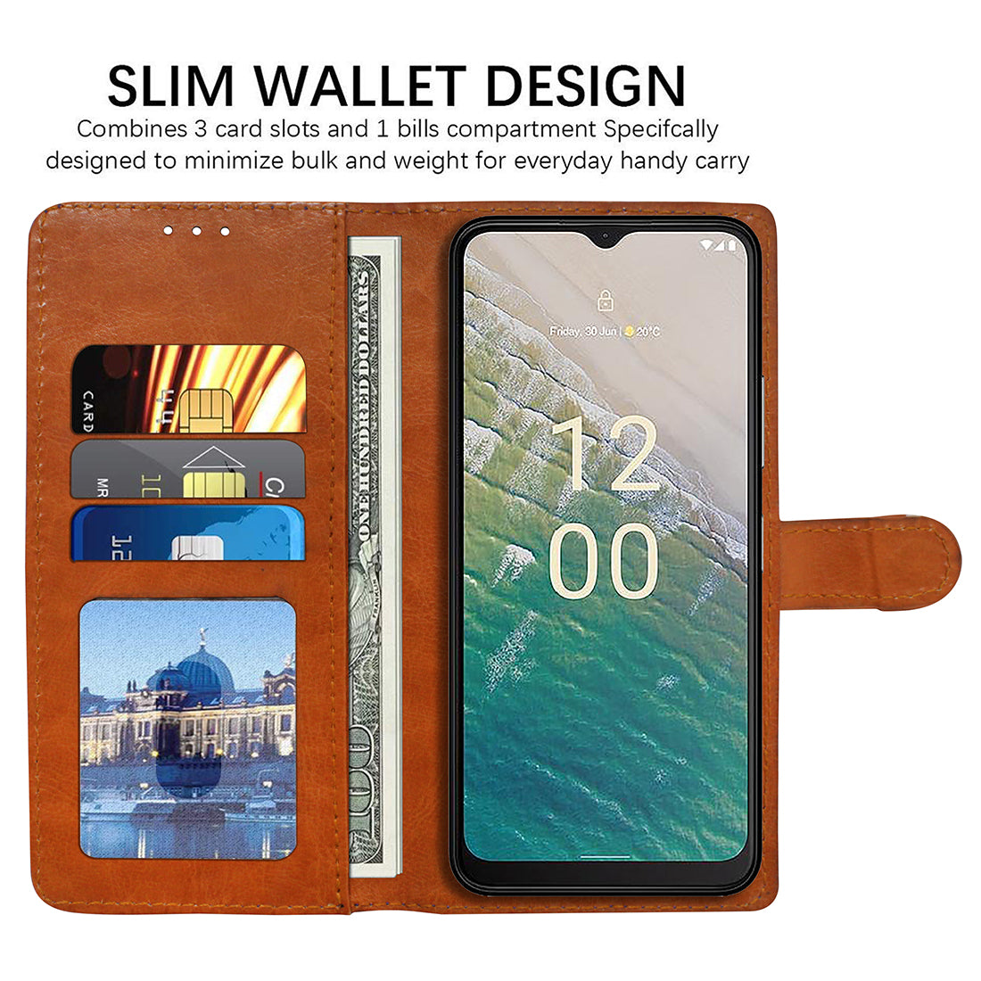 Premium Wallet Flip Cover for Nokia C32 4G