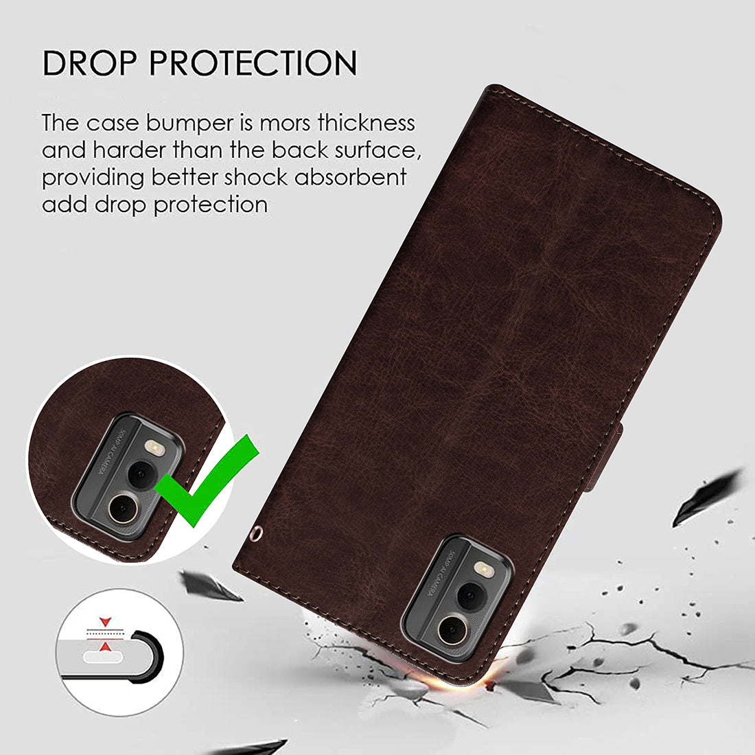 Premium Wallet Flip Cover for Nokia C32 4G