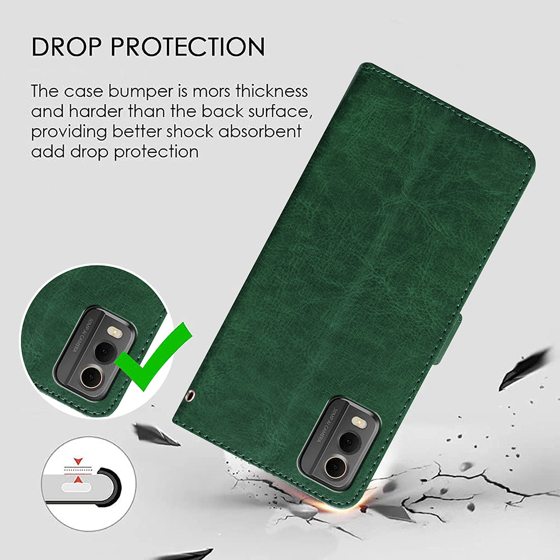 Premium Wallet Flip Cover for Nokia C32 4G