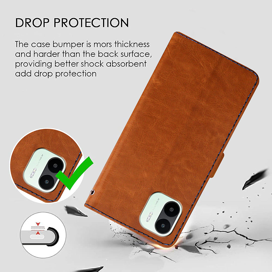 Premium Wallet Flip Cover for Mi Redmi A2 (2023) 4G