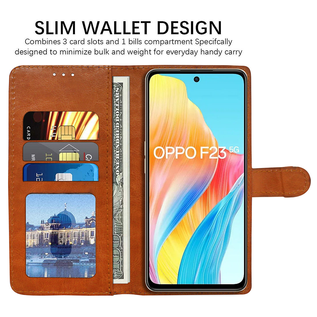 Premium Wallet Flip Cover for Oppo F23 5G