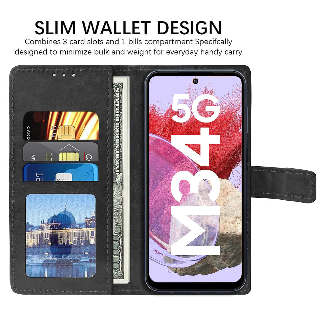 Premium Wallet Flip Cover for Samsung Galaxy M34 5G / F34 5G