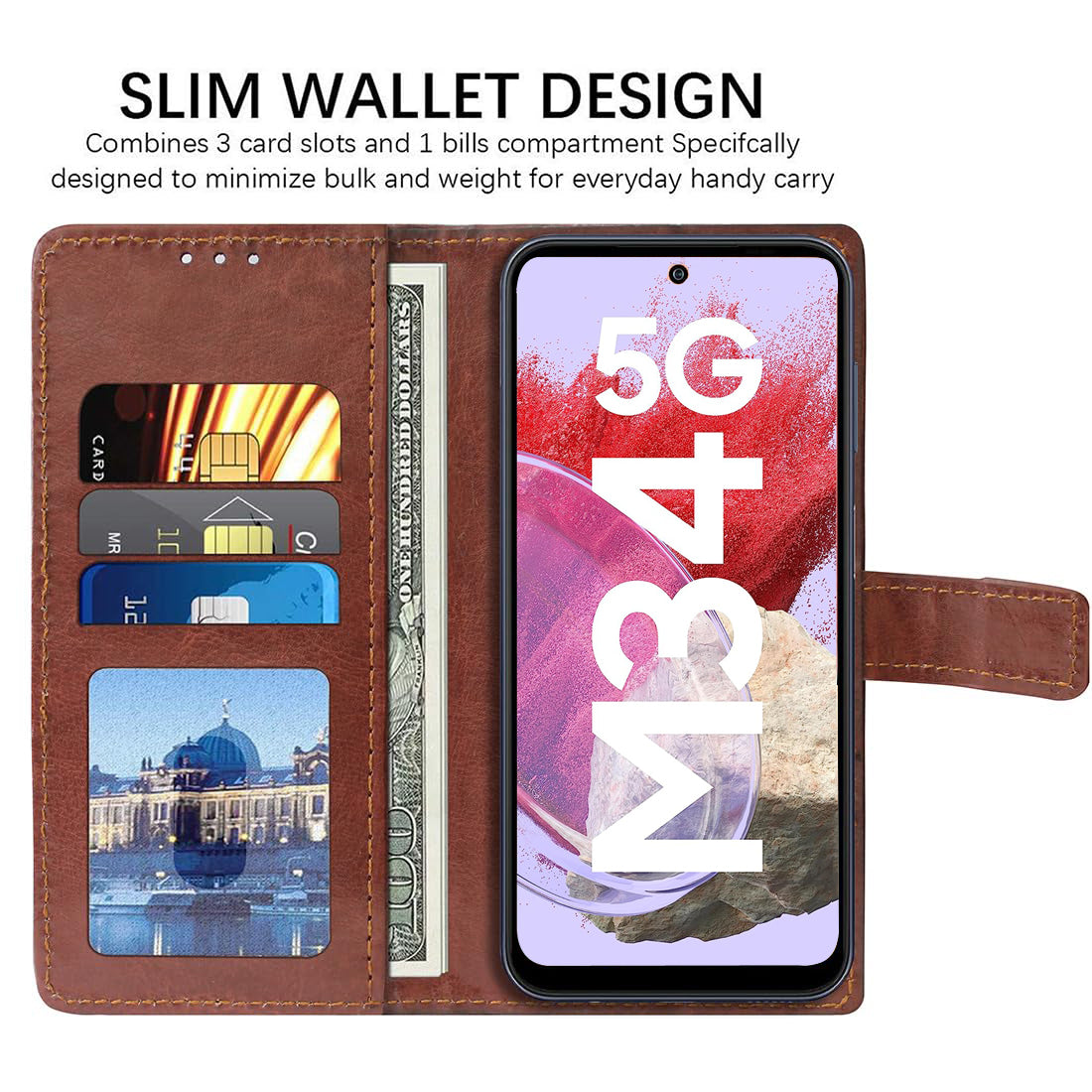 Premium Wallet Flip Cover for Samsung Galaxy M34 5G / F34 5G