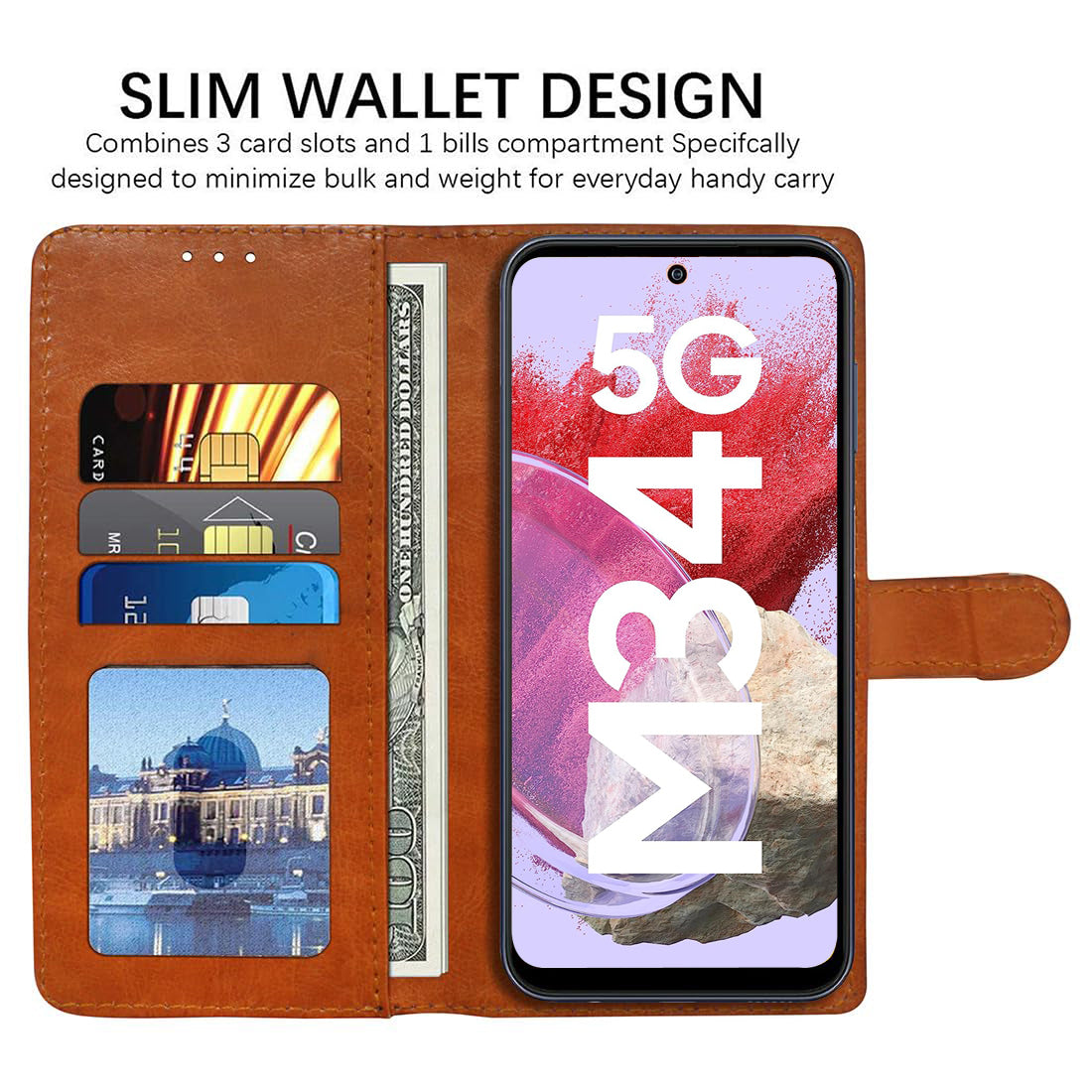 Premium Wallet Flip Cover for Samsung Galaxy M34 5G / F34 5G