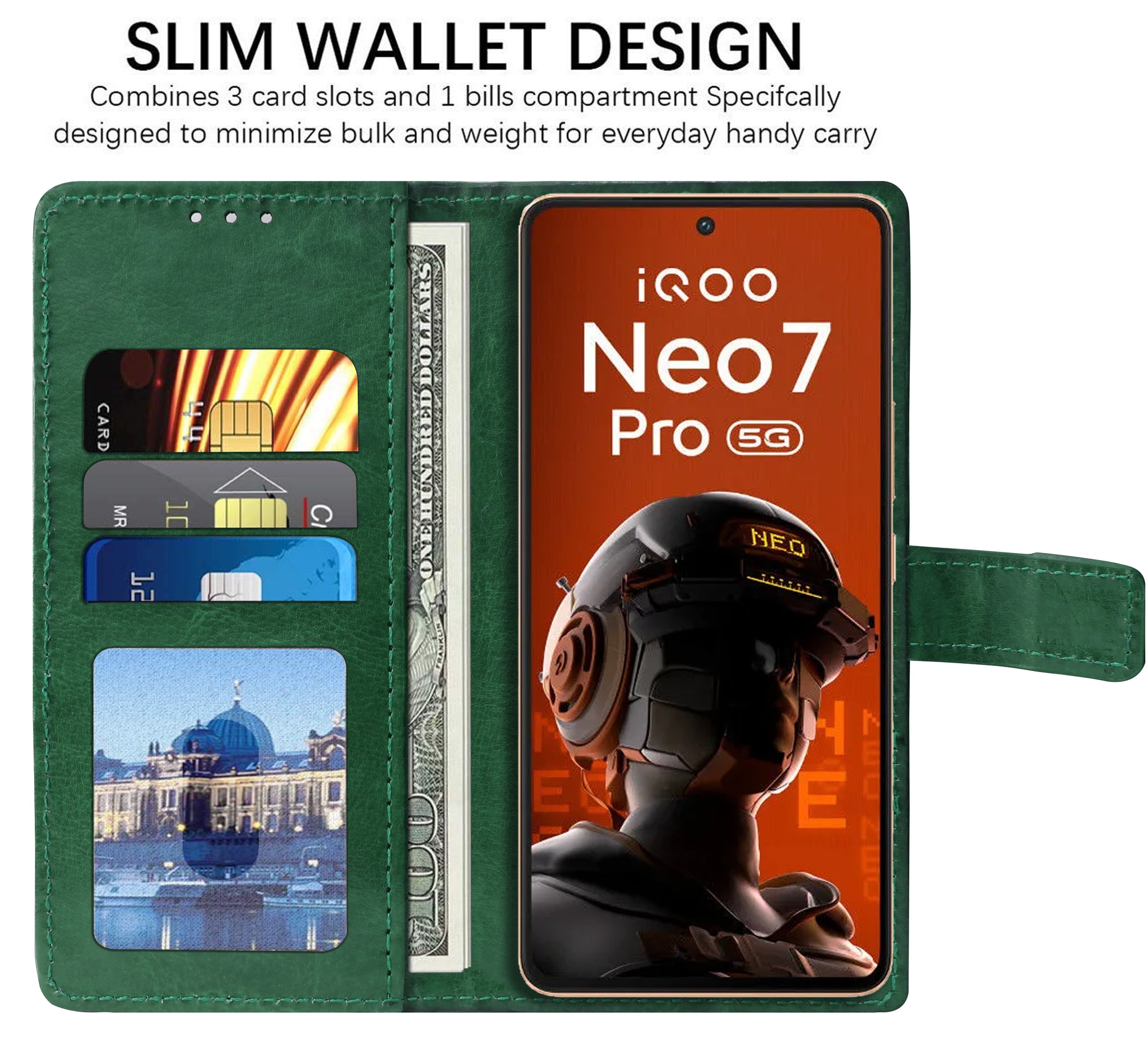 Premium Wallet Flip Cover for iQOO Neo 7 Pro 5G / Neo 7 5G