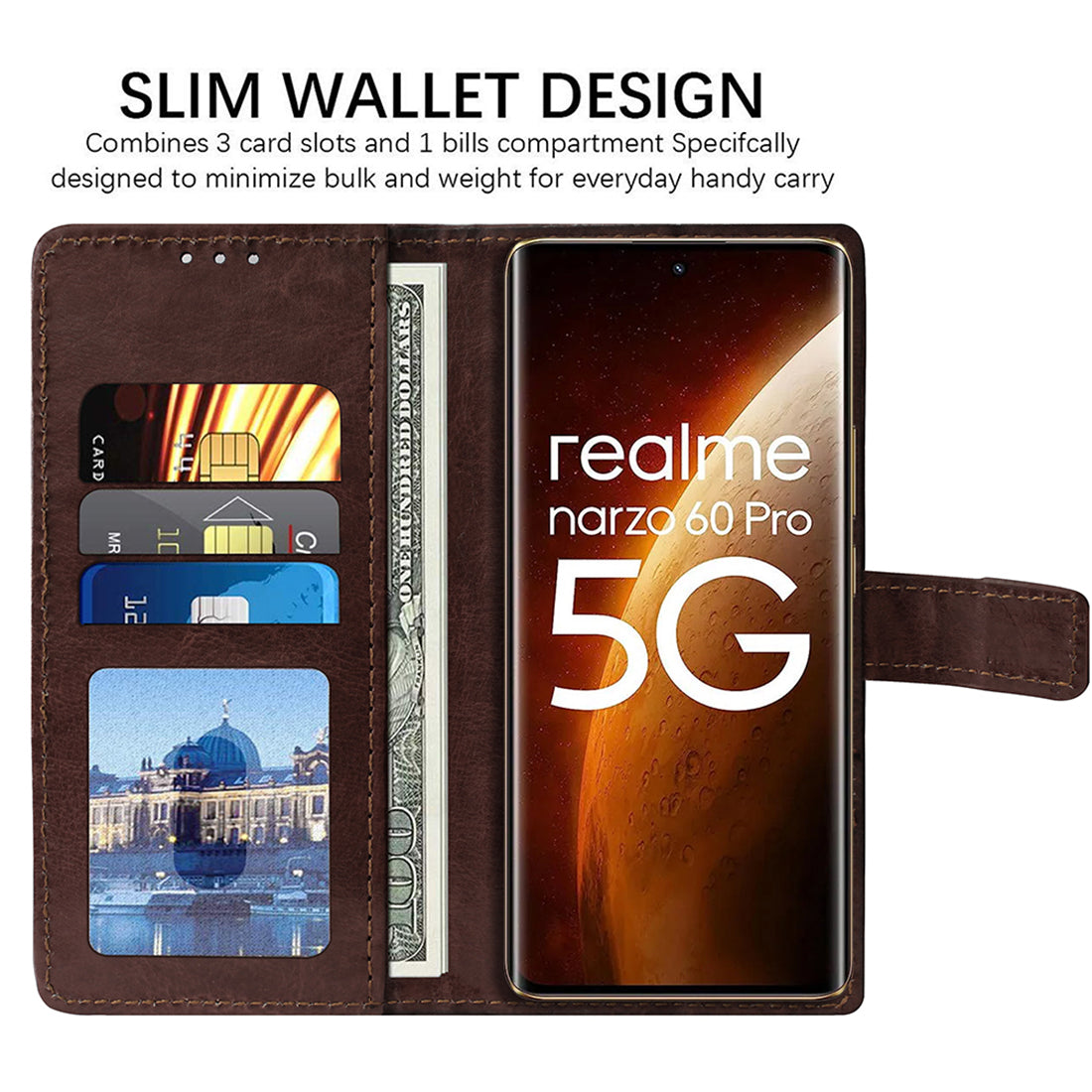 Premium Wallet Flip Cover for Realme Narzo 60 Pro 5G