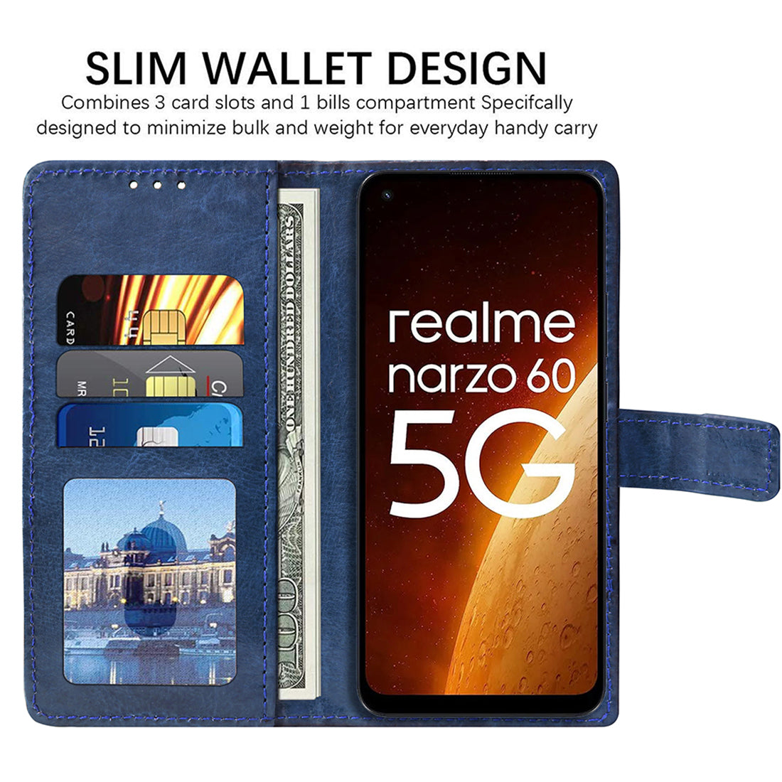 Premium Wallet Flip Cover for Realme Narzo 60 5G