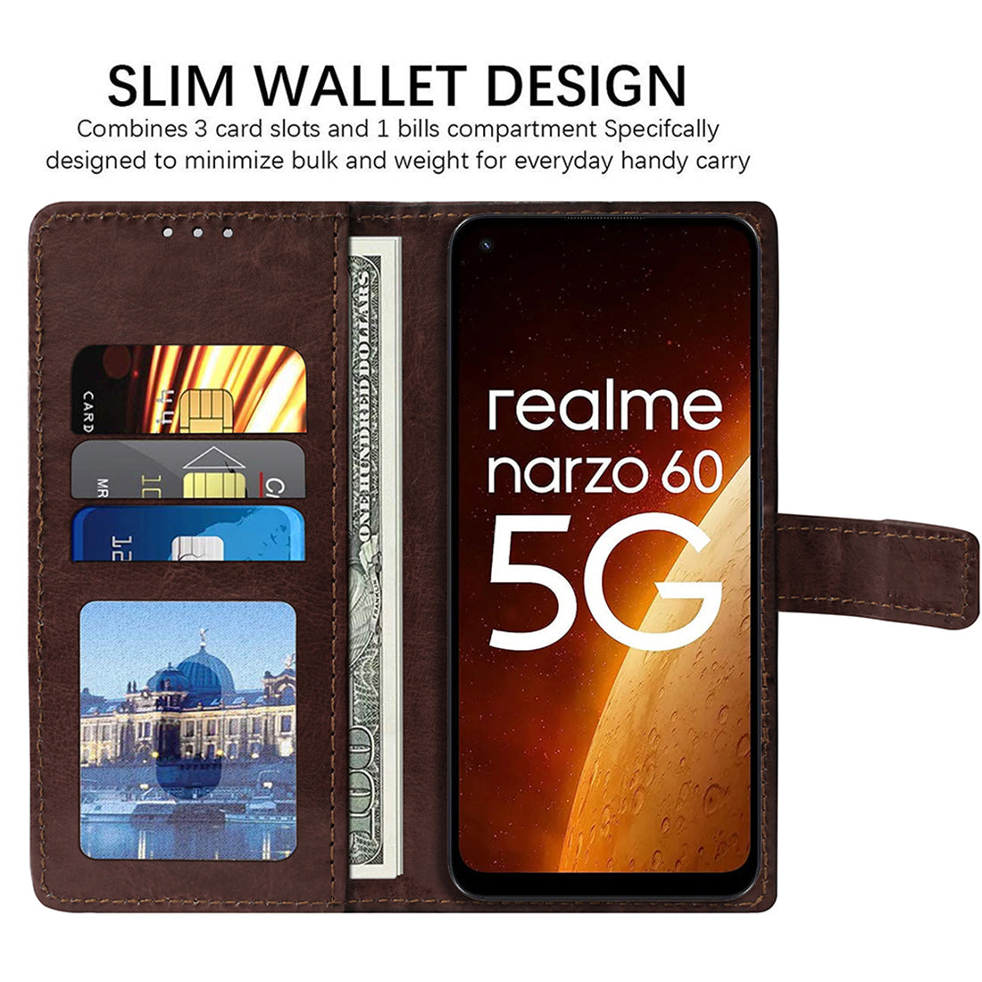 Premium Wallet Flip Cover for Realme Narzo 60 5G