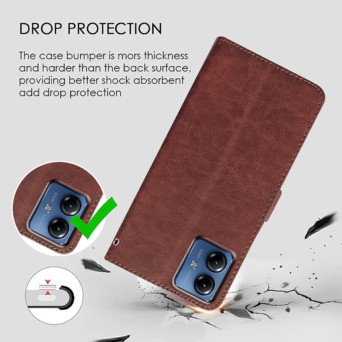 Premium Wallet Flip Cover for Motorola Moto G14 4G