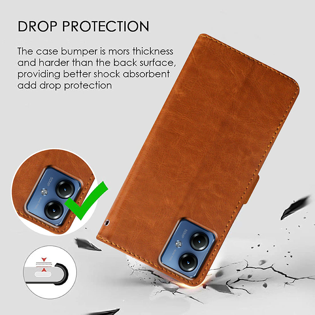 Premium Wallet Flip Cover for Motorola Moto G14 4G