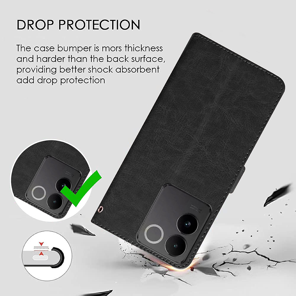 Premium Wallet Flip Cover for iQOO Z7 Pro 5G / Vivo S17E 5G