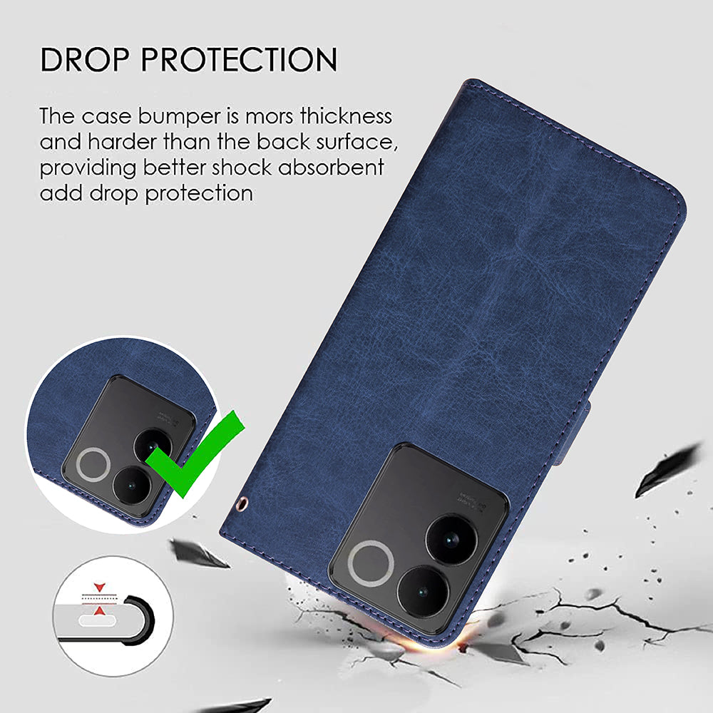 Premium Wallet Flip Cover for iQOO Z7 Pro 5G / Vivo S17E 5G