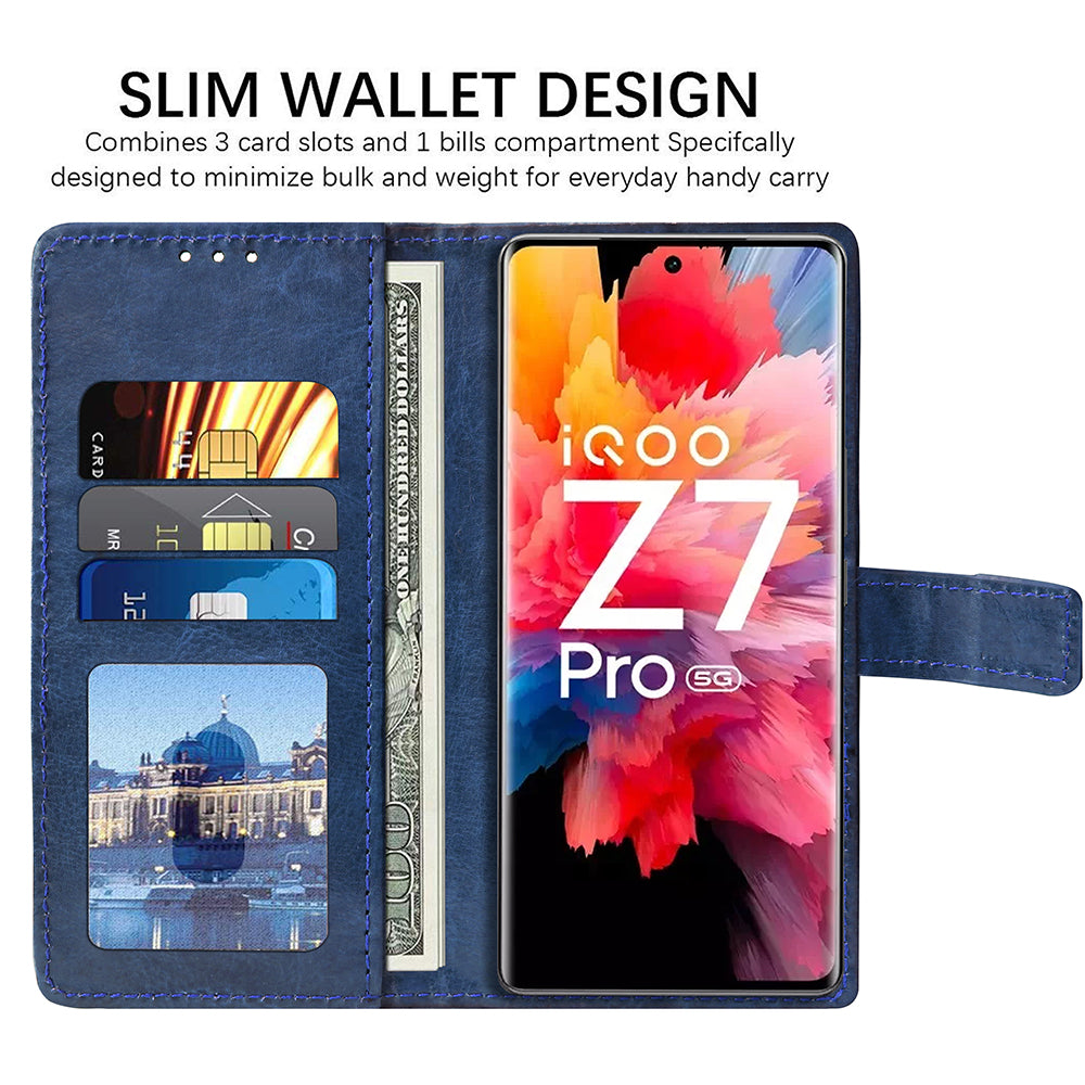Premium Wallet Flip Cover for iQOO Z7 Pro 5G / Vivo S17E 5G