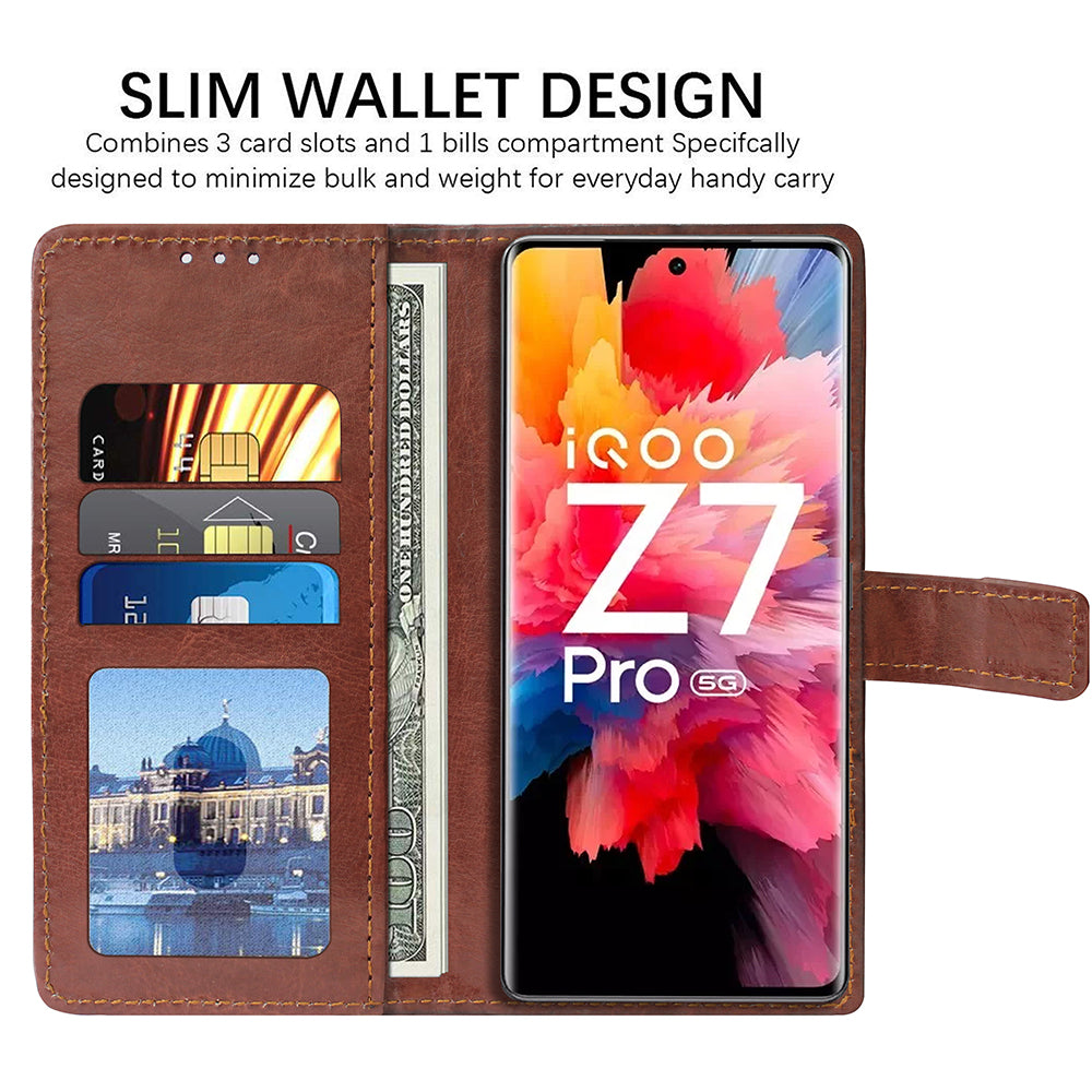 Premium Wallet Flip Cover for iQOO Z7 Pro 5G / Vivo S17E 5G