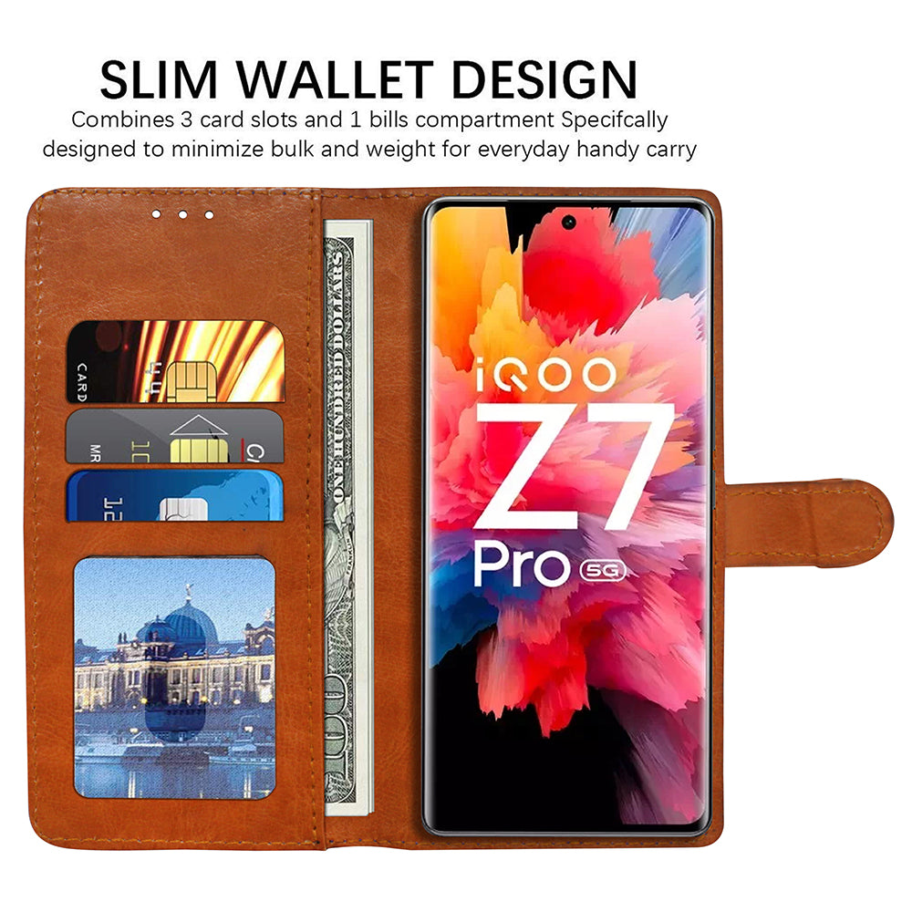 Premium Wallet Flip Cover for iQOO Z7 Pro 5G / Vivo S17E 5G
