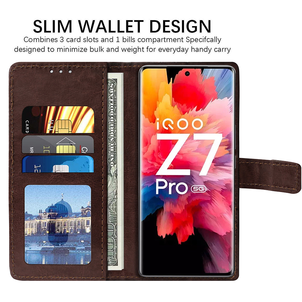 Premium Wallet Flip Cover for iQOO Z7 Pro 5G / Vivo S17E 5G