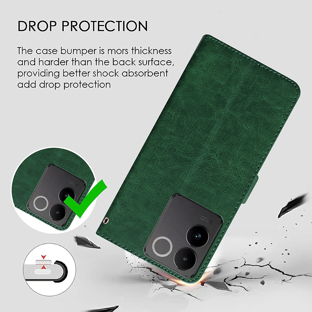 Premium Wallet Flip Cover for iQOO Z7 Pro 5G / Vivo S17E 5G