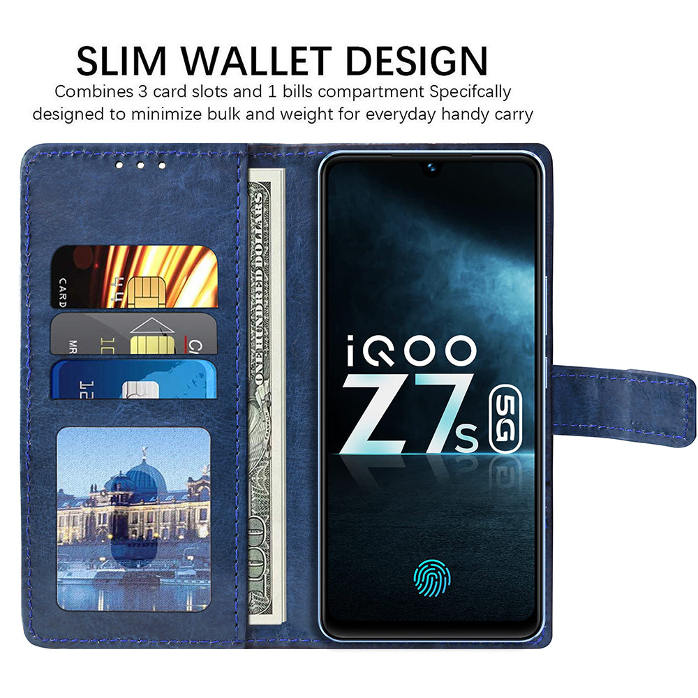 Premium Wallet Flip Cover for iQOO Z7s 5G / iQOO Z7 5G