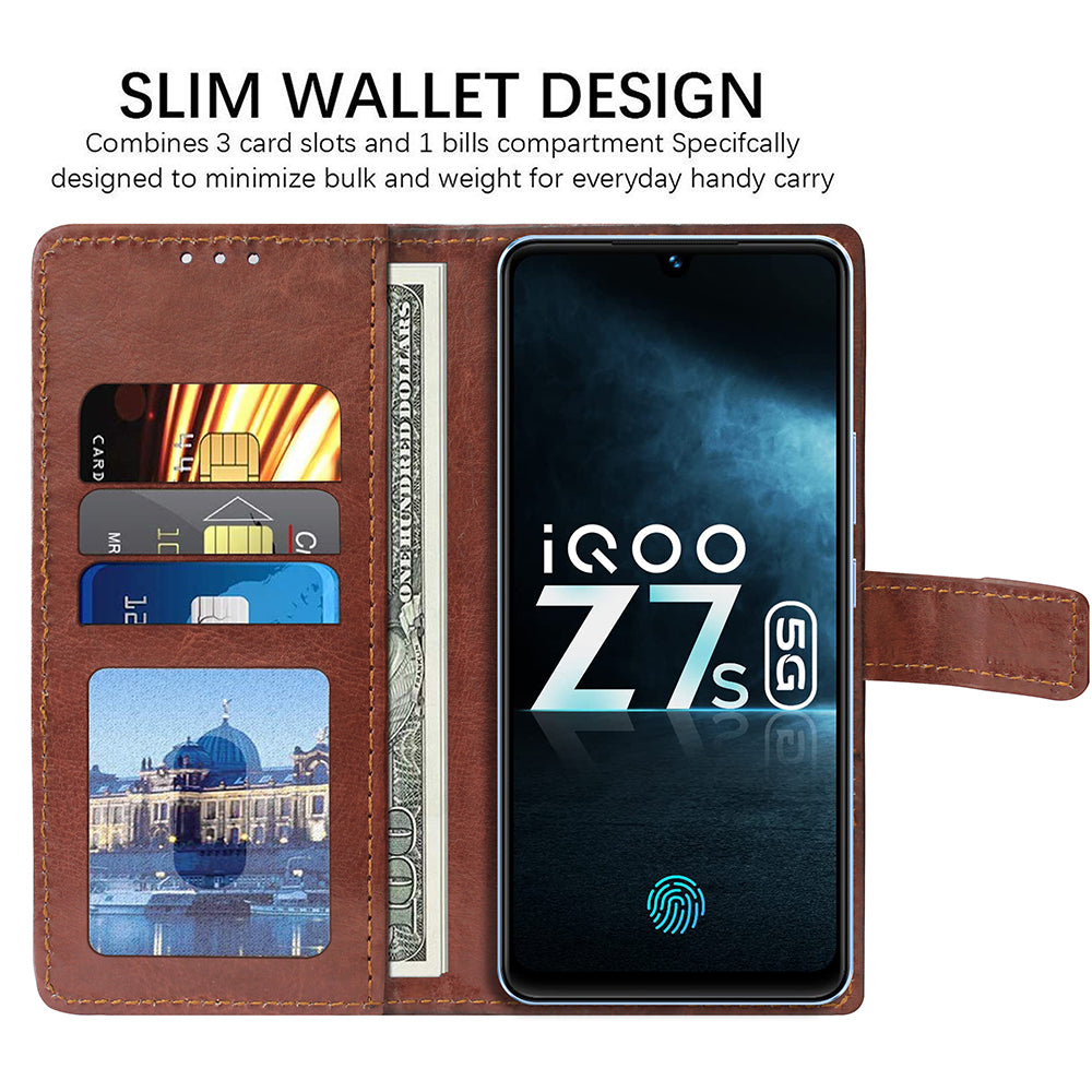Premium Wallet Flip Cover for iQOO Z7s 5G / iQOO Z7 5G