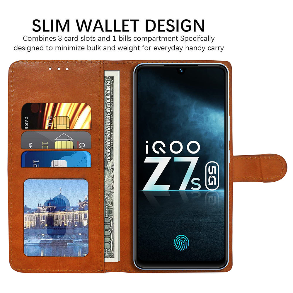 Premium Wallet Flip Cover for iQOO Z7s 5G / iQOO Z7 5G