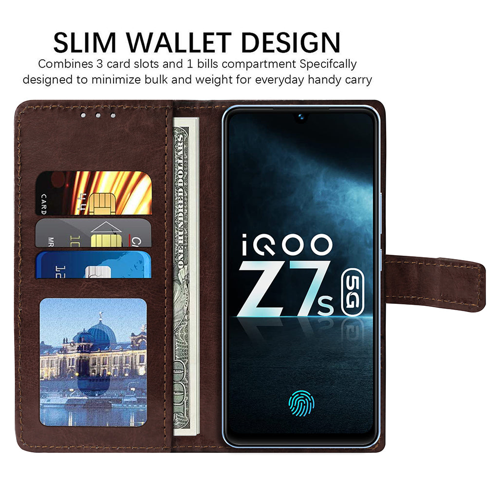 Premium Wallet Flip Cover for iQOO Z7s 5G / iQOO Z7 5G