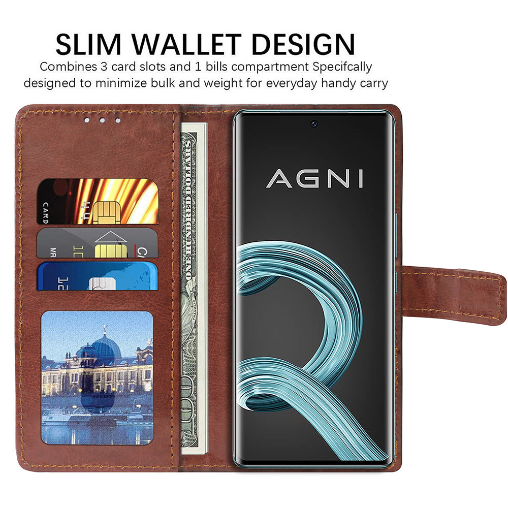 Premium Wallet Flip Cover for Lava Agni 2 5G