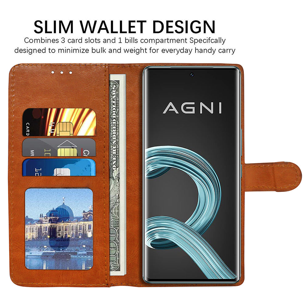 Premium Wallet Flip Cover for Lava Agni 2 5G